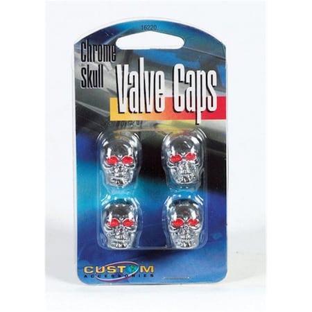 Custom Accessories 16220 2 Pair Chrome Skull Valve CU11488